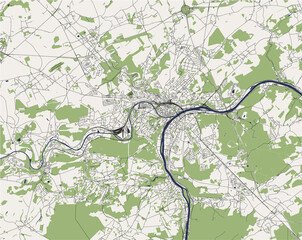 map of the city of Namur, Belgium - 509354961