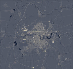 map of the city of Panevezys, Lithuania