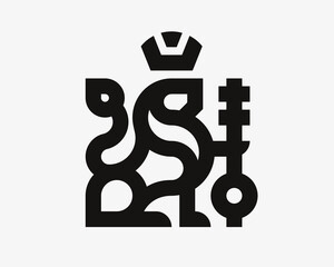 Lion modern logo. King heraldic emblem design editable for your business. Vector illustration.