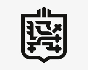 Lion modern logo. King heraldic emblem design editable for your business. Vector illustration.