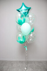 set of balloons for the party. The inscription on the balloon "Happy Birthday!"
