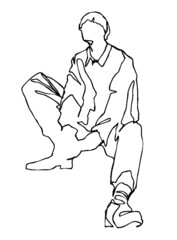 Hand drawn continuous line studies - vectorised in PS