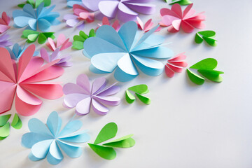 bright spring paper flowers, flower decor