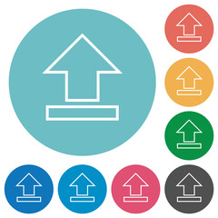 Upload outline flat round icons