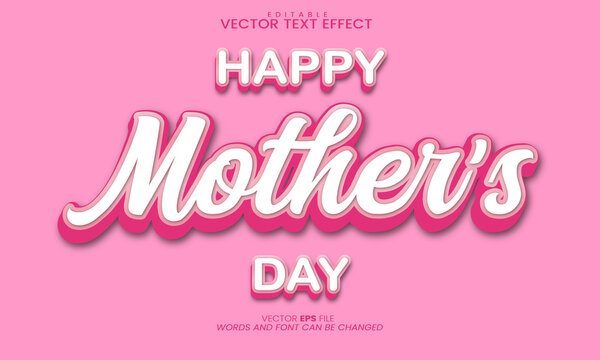 mothers day 3d text effects