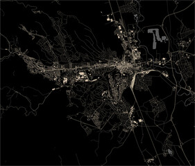 map of the city of Miskolc, Hungary