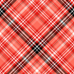 Seamless pattern in marvellous red, black and white colors for plaid, fabric, textile, clothes, tablecloth and other things. Vector image. 2