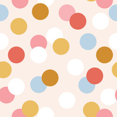 Abstract Graphic Modern Bold Seamless Repeat Pattern Polka Dot Confetti 