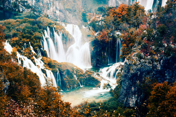 Autumn Waterfalls in Croatia - 509356188