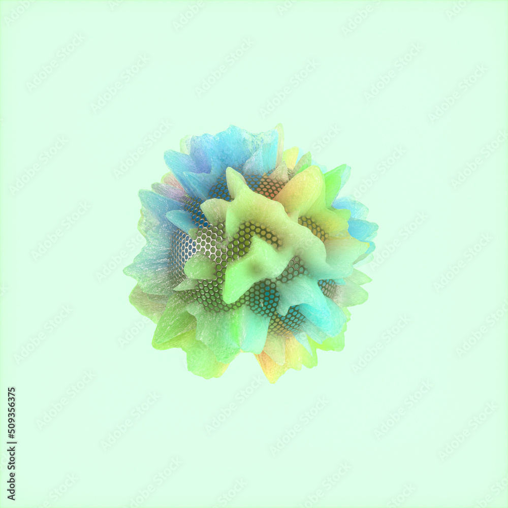 Poster abstract 3d geometric crystal background. iridescent texture faceted gem.