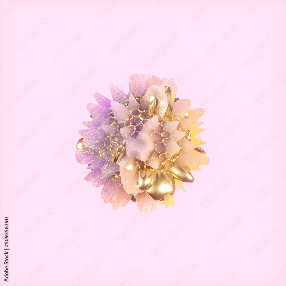 Poster abstract 3d geometric crystal background. iridescent texture faceted gem.