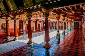 Fotobehang Bruin Chettinadu Style Heritage Homes in Karaikudi, Pallathur, Athangudi & Kothamangalam are the most lavish & exquisite architectural beauty. This beautiful edifice situated at Chettinad region, Sivagangai  © Snap Royce Photo Co.