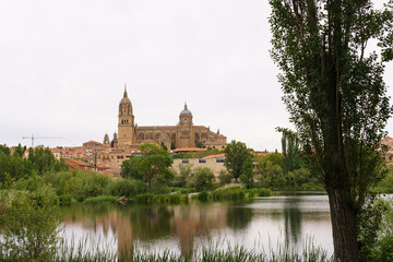 Fototapeta na wymiar Catedral de Salamanca and Tormes river, Salamanca, Castilla y León, Spain