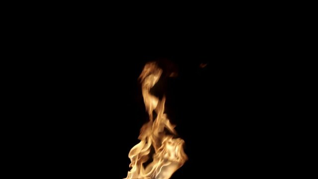 Fire Turbulent Source Isolated on Black Background in 4K Resolution and 30fps conformed from 50fps