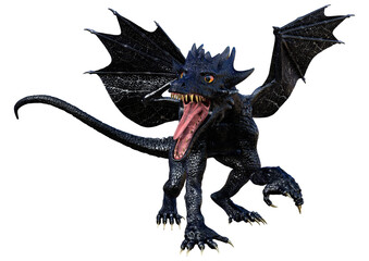 3D Rendering Fairy Tale Dragon on White