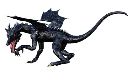Fototapeta premium 3D Rendering Fairy Tale Dragon on White