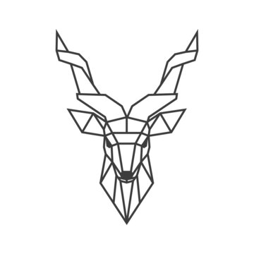 Antelope in geometric style. of animal for use as a print on t-shirt and poster Vector illustration © ellistya