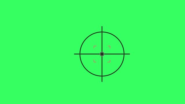 4k video of cartoon gunpoint icon on green background.