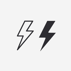 Flash icon isolated on white