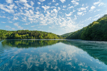 Landscape with lakes in Plitvice national park, Croatia - 509364378