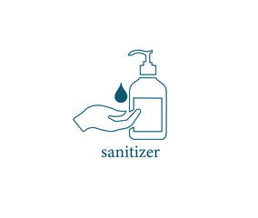 Sanitiser line icon vector illustration 