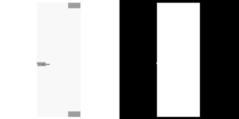 3D rendering illustration of a frameless storefront glass door with door lock