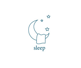 Sleep icon line art vector illustration 