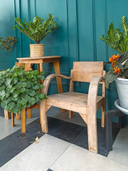 table and chairs in garden