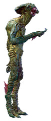 Fototapeta premium 3D Rendering Green Alien on White
