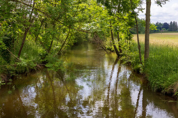 The Singold near Langerringen in Bavaria is an important industrial tributary of the water city of Augsburg