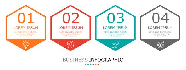 Business infographic Vector with 4 steps.Used for presentation,information,education,connection,marketing, project,strategy,technology,learn,brainstorm,creative,growth,abstract,stairs,idea,text,work.