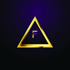 Premium luxury Vector elegant gold and  font Letter F Template for company logo with monogram element 3d Design