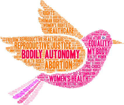 Bodily Autonomy Word Cloud On A White Background. 