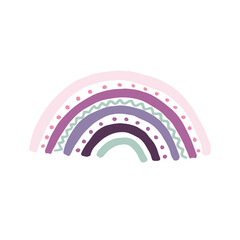 Vector Hand drawn cute rainbow with pattern