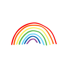 Vector Hand drawn bright rainbow