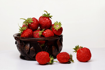 delicious fresh strawberry in the studio