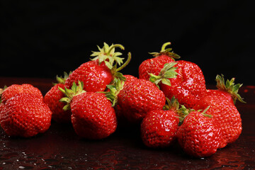 delicious fresh strawberry in the studio