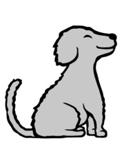 Glücklicher sitzender braver Hund 