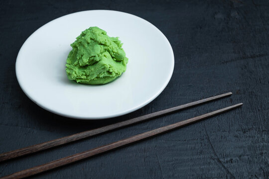 Wasabi food of Japan on black background