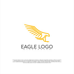 Fototapeta premium Golden eagle logo vector illustration design modern. creative design template.