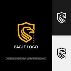 Golden eagle logo vector illustration design modern. creative design template.