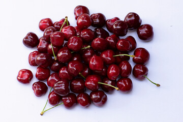 cherries on the white background