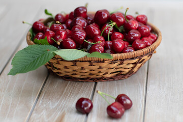 basket with cherries