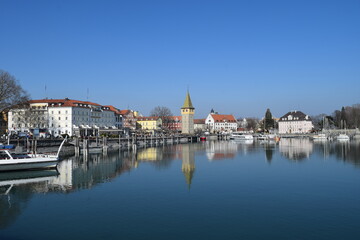 Fototapeta na wymiar Lindau harbor ; Germany; Bavaria