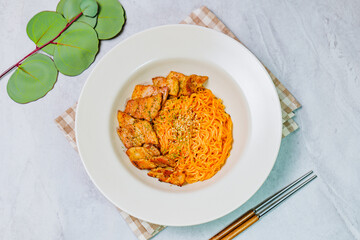 korean style spicy noodle, 'bibimmyeon'