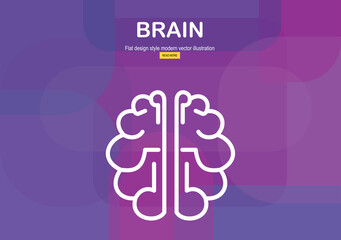 Brain line icon.vector illustration design art