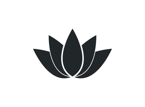 Lotus plant symbol. Spa and wellness theme design element. eps 10.
