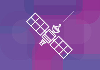 Satellite vector icon in flat style. Vector illustration