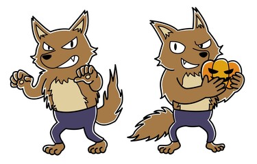 狼男のイラストセット（全身）