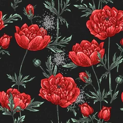Fototapeten Poppies Pattern Flowers vector. Drawn by a color on a white background. Flowers for the memorial. Remembrance day.  © vaneeva